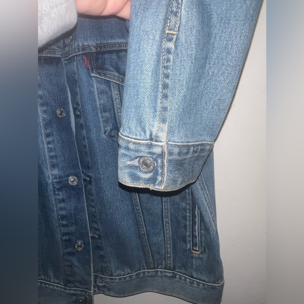 Levi Strauss Signature Standard Trucker  Jean Blue Denim Jacket Men's Size Lg. - Picture 5 of 11